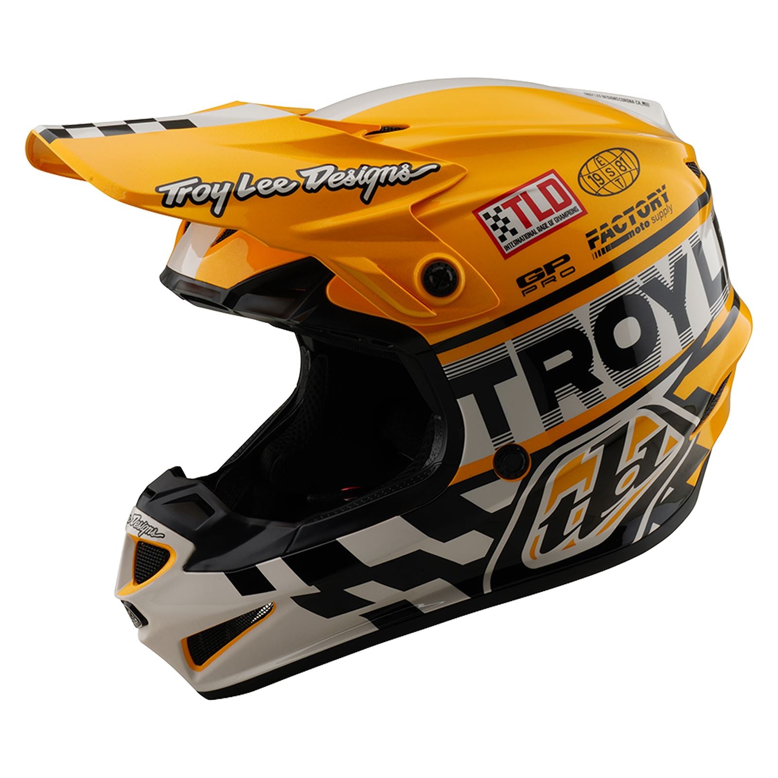 Troy Lee Designs Spring 2025 MX Helmet GP PRO Youth Fifty-50 White Gold